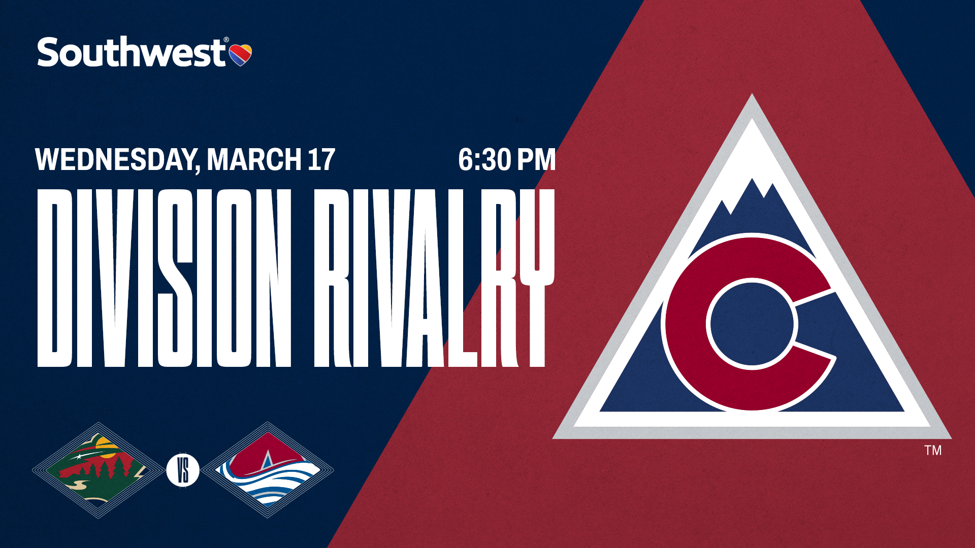 Colorado Avalanche vs Minnesota Division Rivalry game