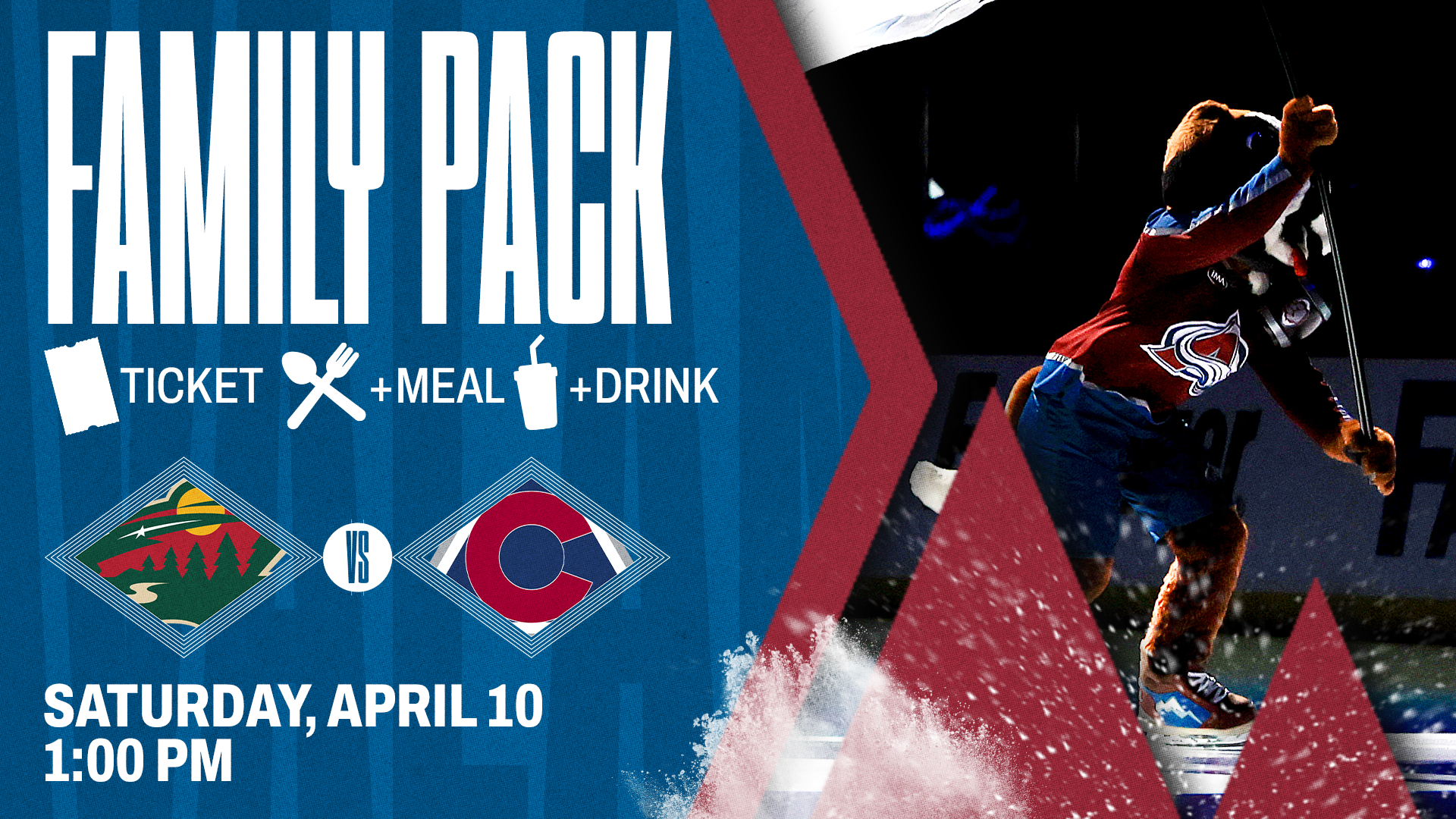 Colorado Avalanche Family Pack - Avalanche vs. Minnesota Wild