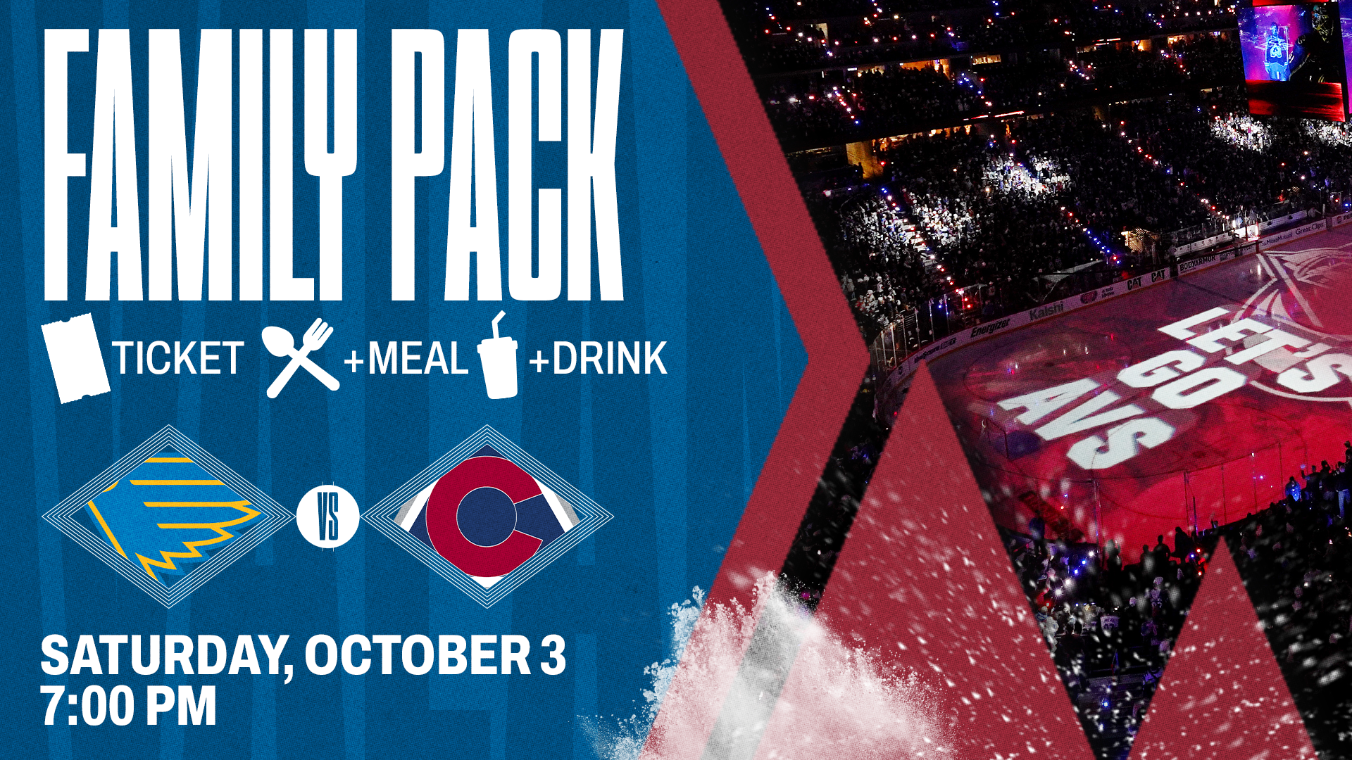Colorado Avalanche Family Pack - Avalanche vs. St. Louis Blues