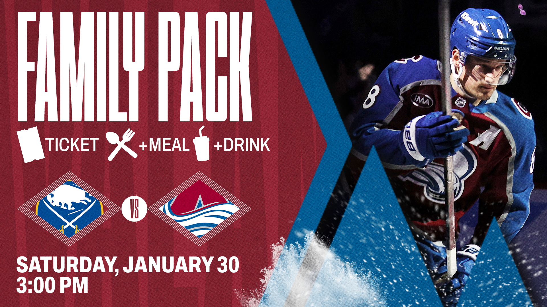 Colorado Avalanche Family Pack - Avalanche vs. Buffalo Sabres