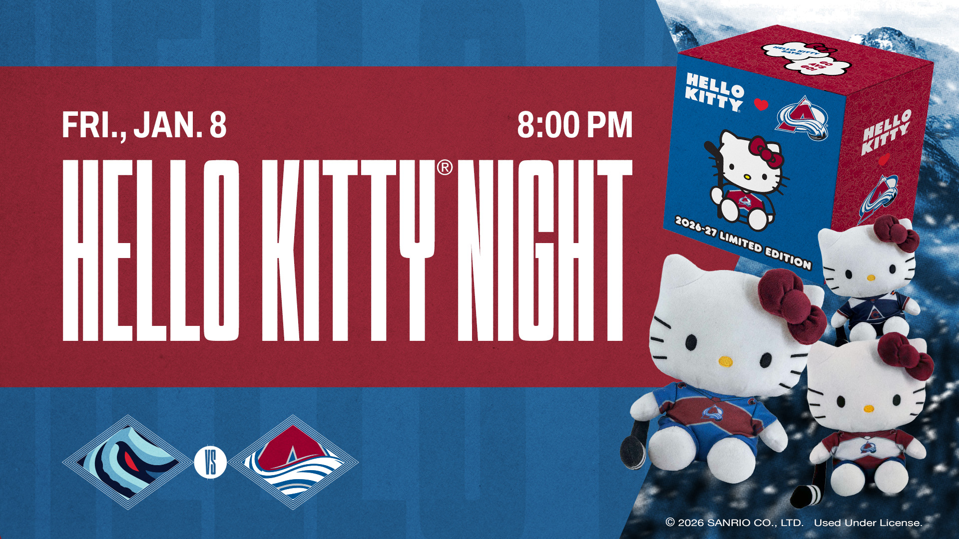 AANHPI Night Hello Kitty - Colorado Avalanche vs. Seattle