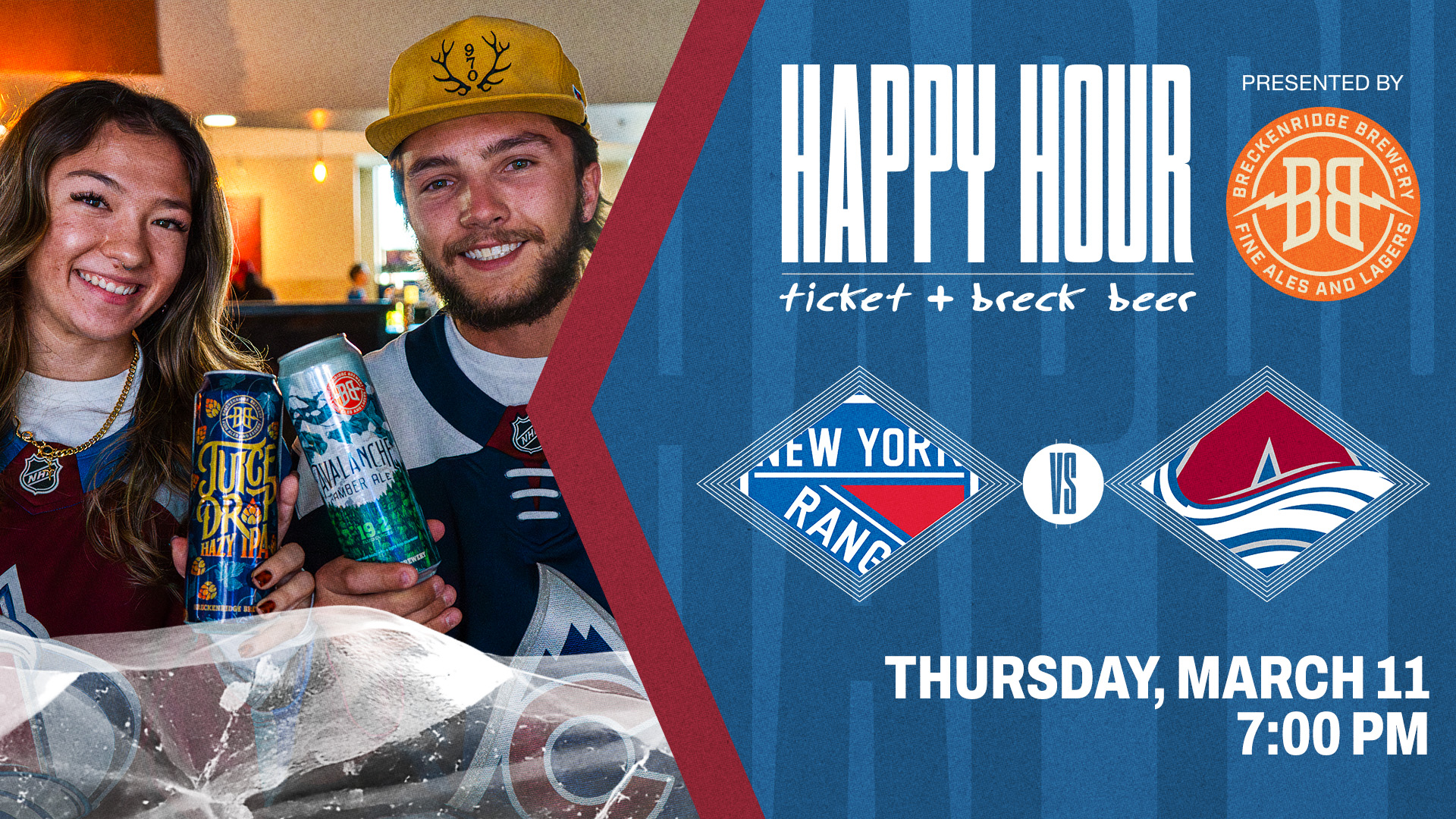 Colorado Avalanche Happy Hour - Avalanche vs. New York Rangers