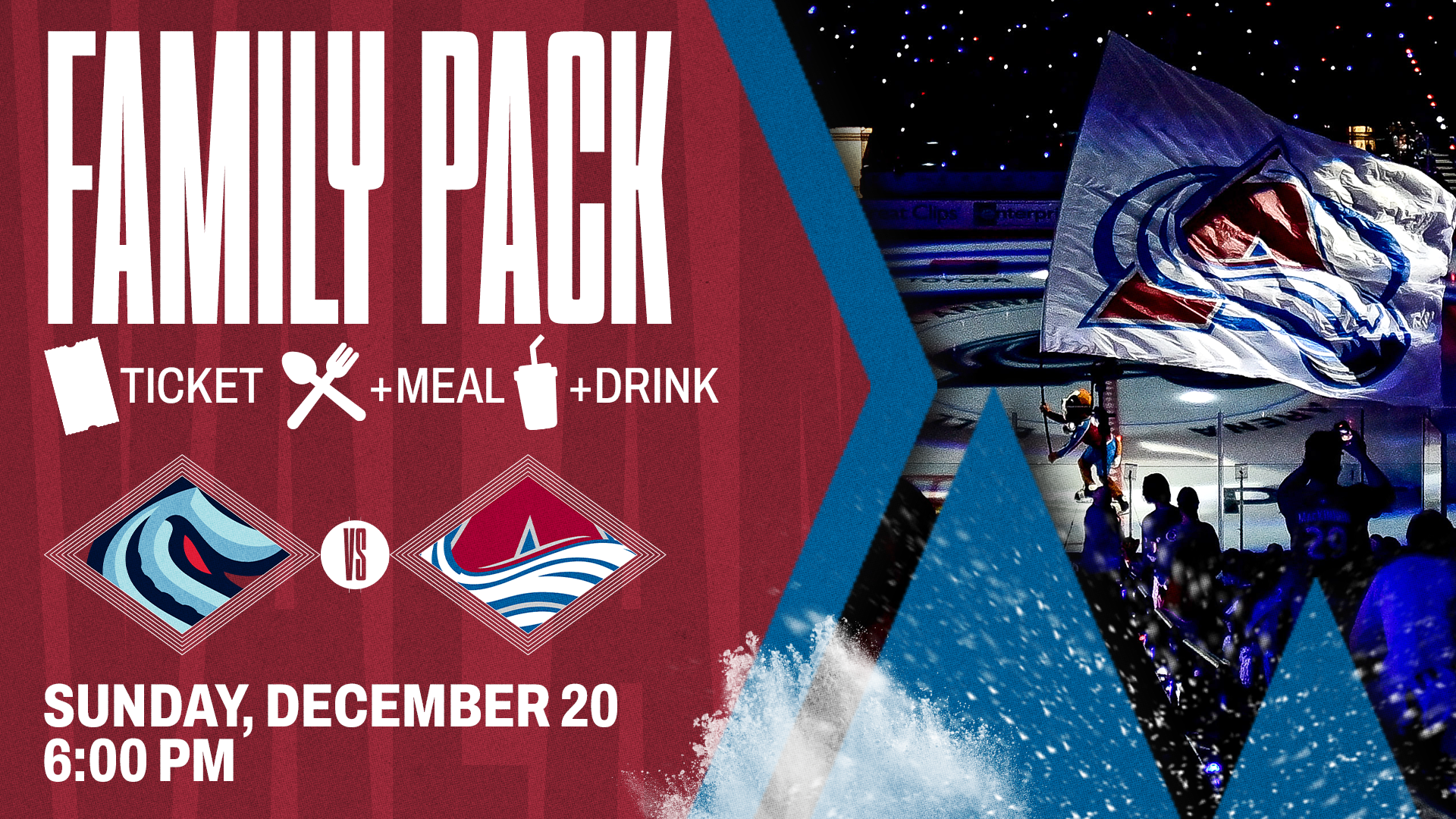 Colorado Avalanche Family Pack - Avalanche vs. Seattle Kraken